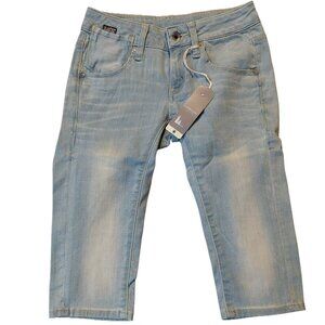 G-Star Raw A Crotch Light Aged Blue NELS Super Stretch Denim Jean Shorts 26 NWT